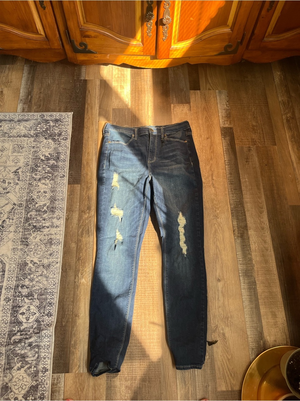 SO Dark Blue Distressed Women’s Jeggings - Slim Stretch